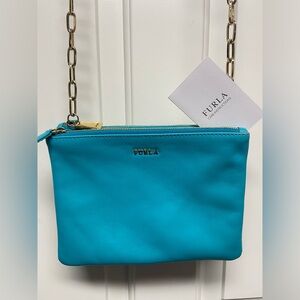Brand new Furla leather purse. Turquoise blue